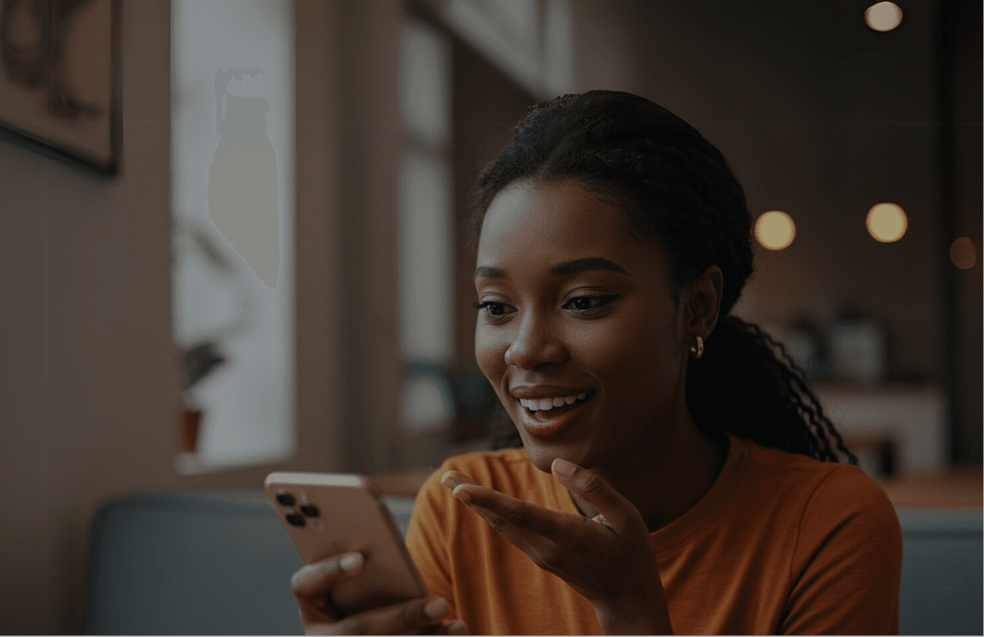 Background image of person using phone